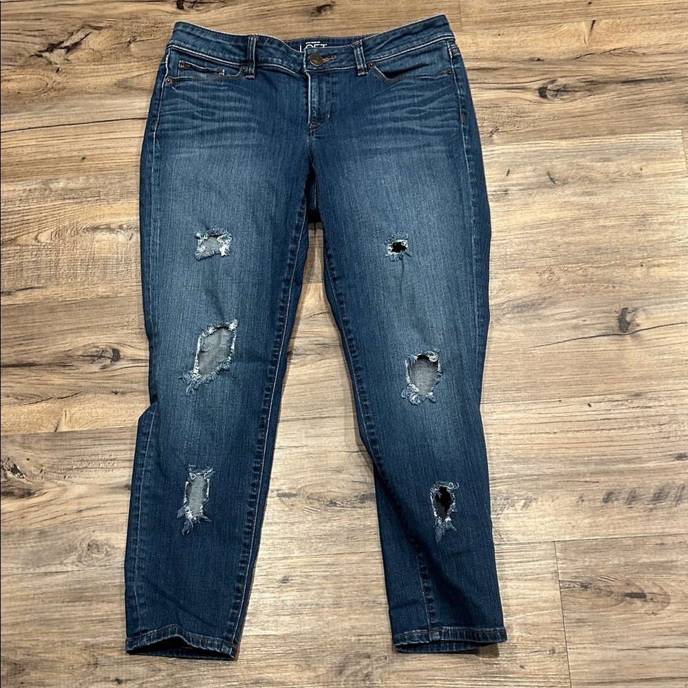 LOFT Distressed Blue Jeans